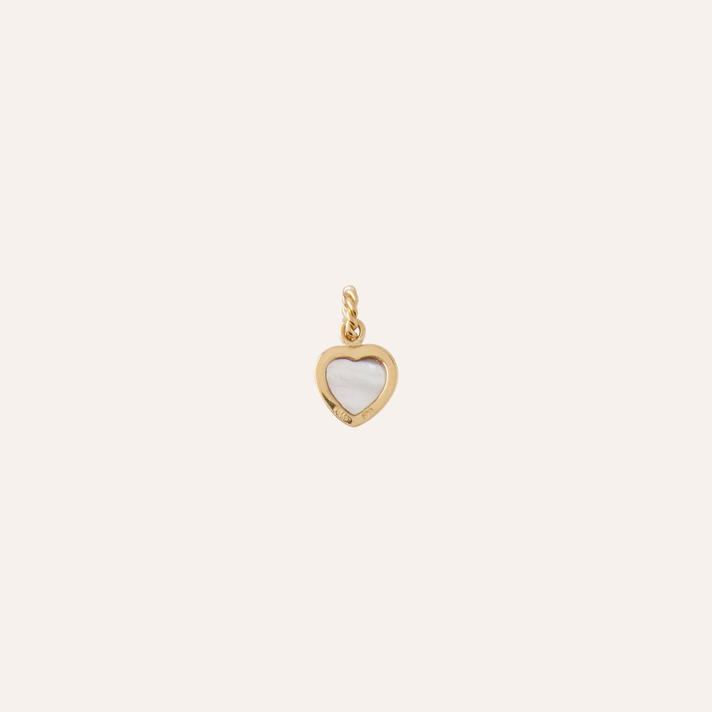 18K Medium Pink Tourmaline Heart Cabochon Charm