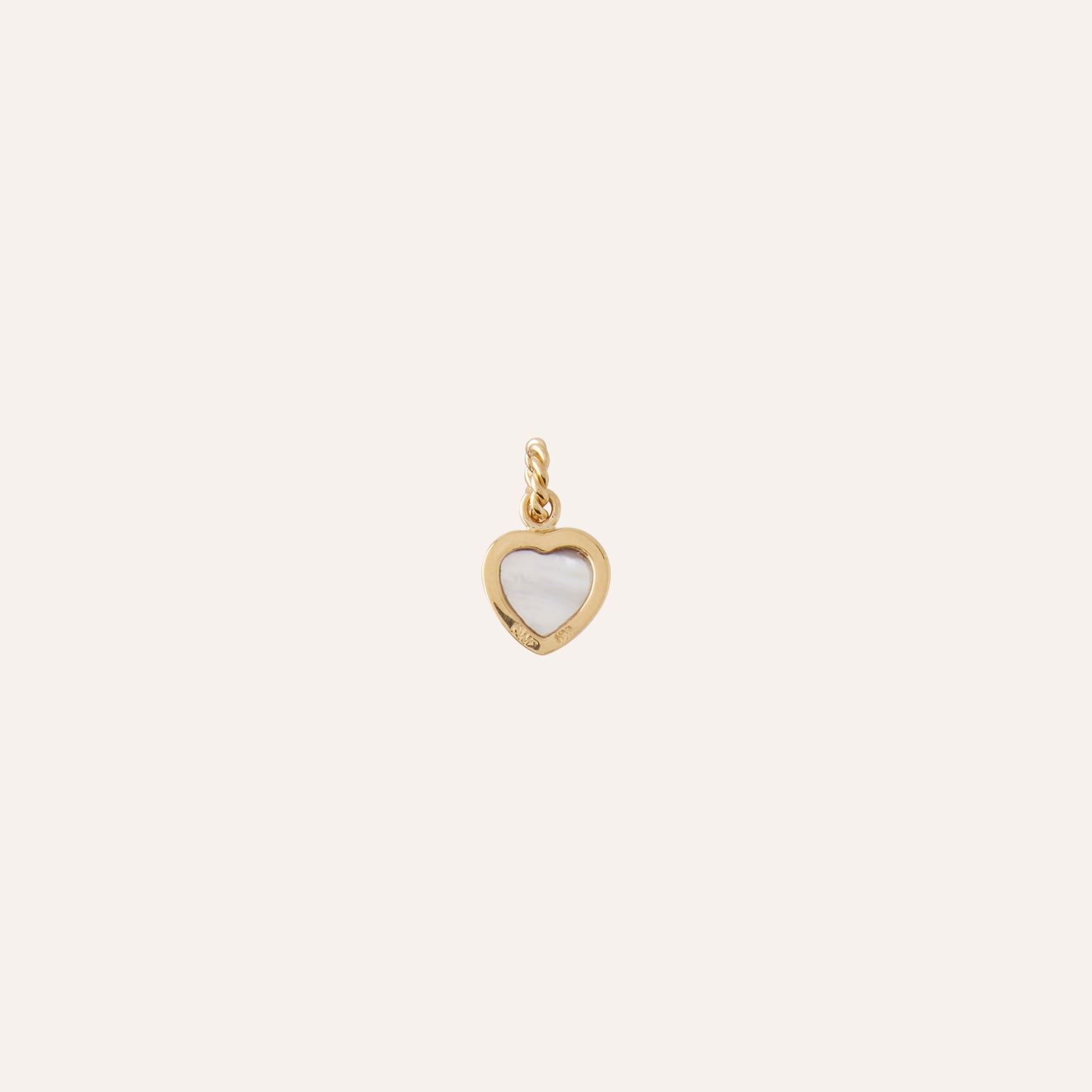 18K Medium Pink Tourmaline Heart Cabochon Charm