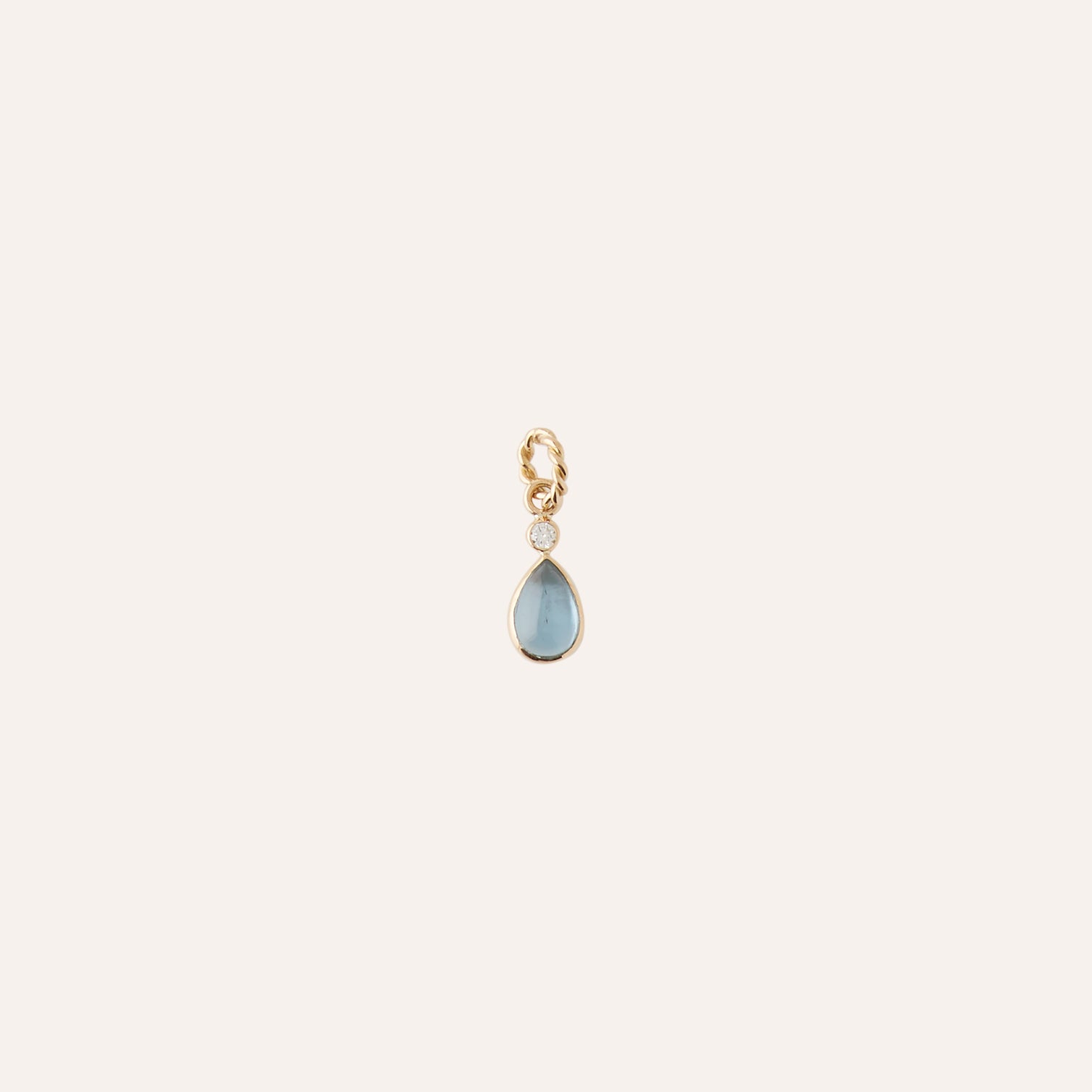 18K Candy Blue Aquamarine Marquis Charm