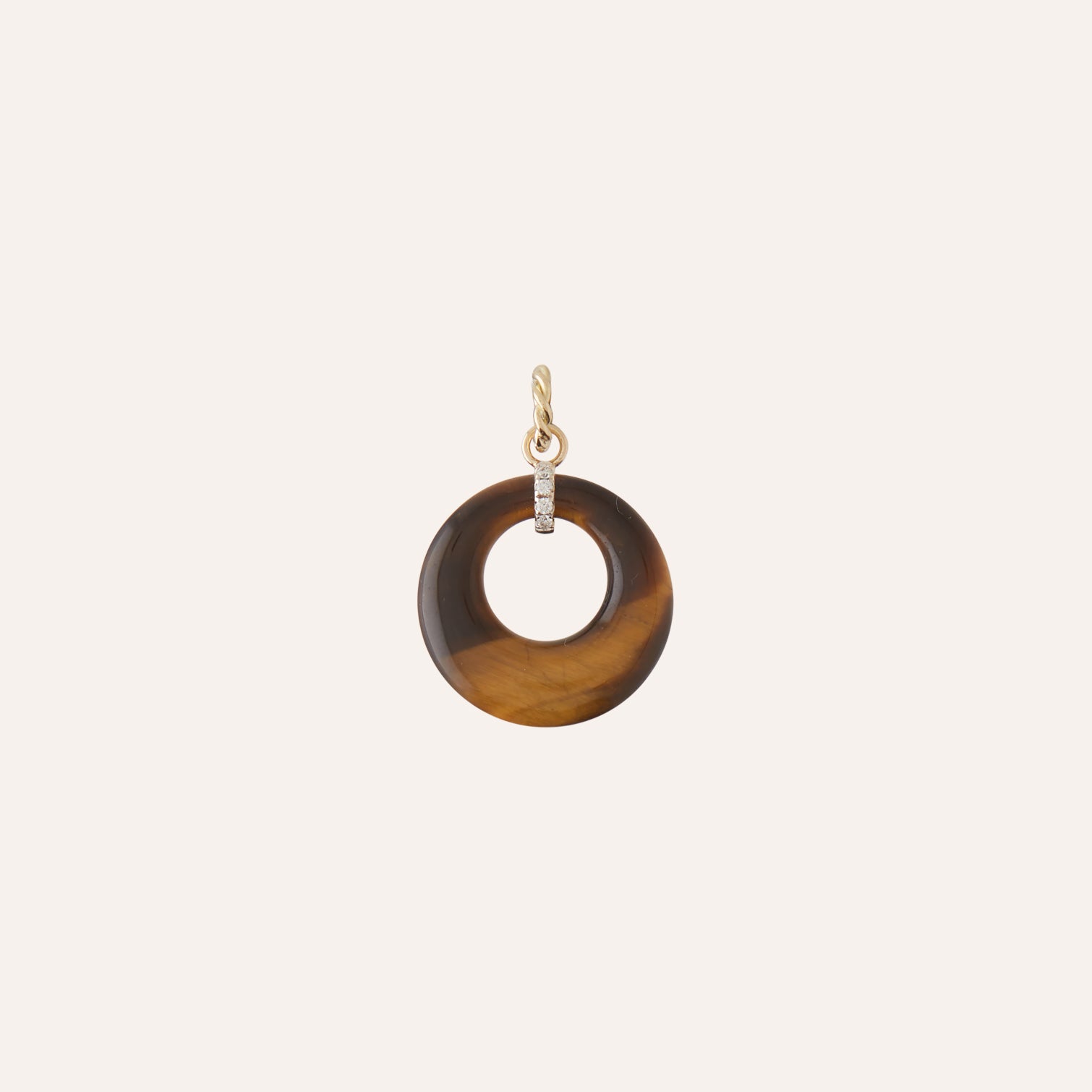 18K Tiger's Eye Diamond Deco Charm