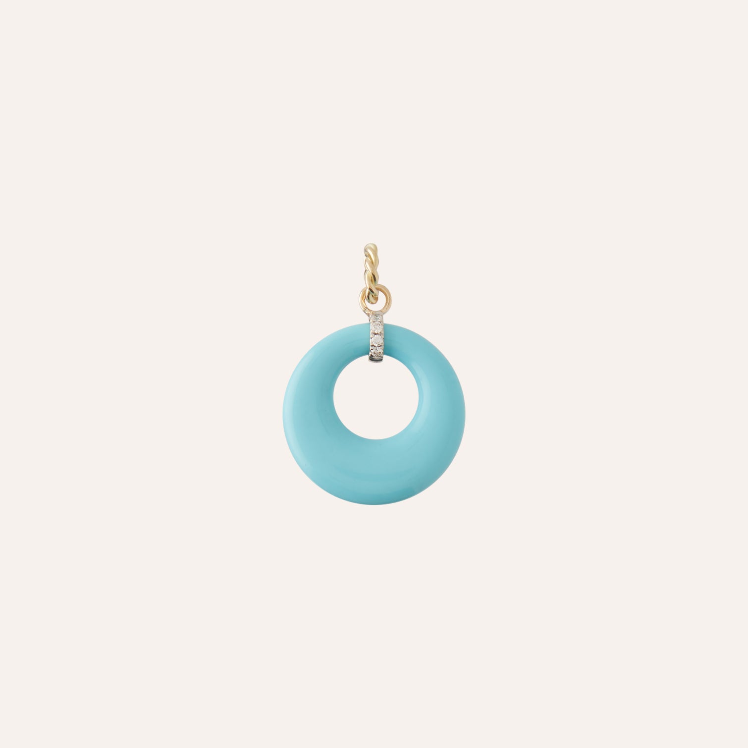 18K Turquoise Diamond Deco Charm