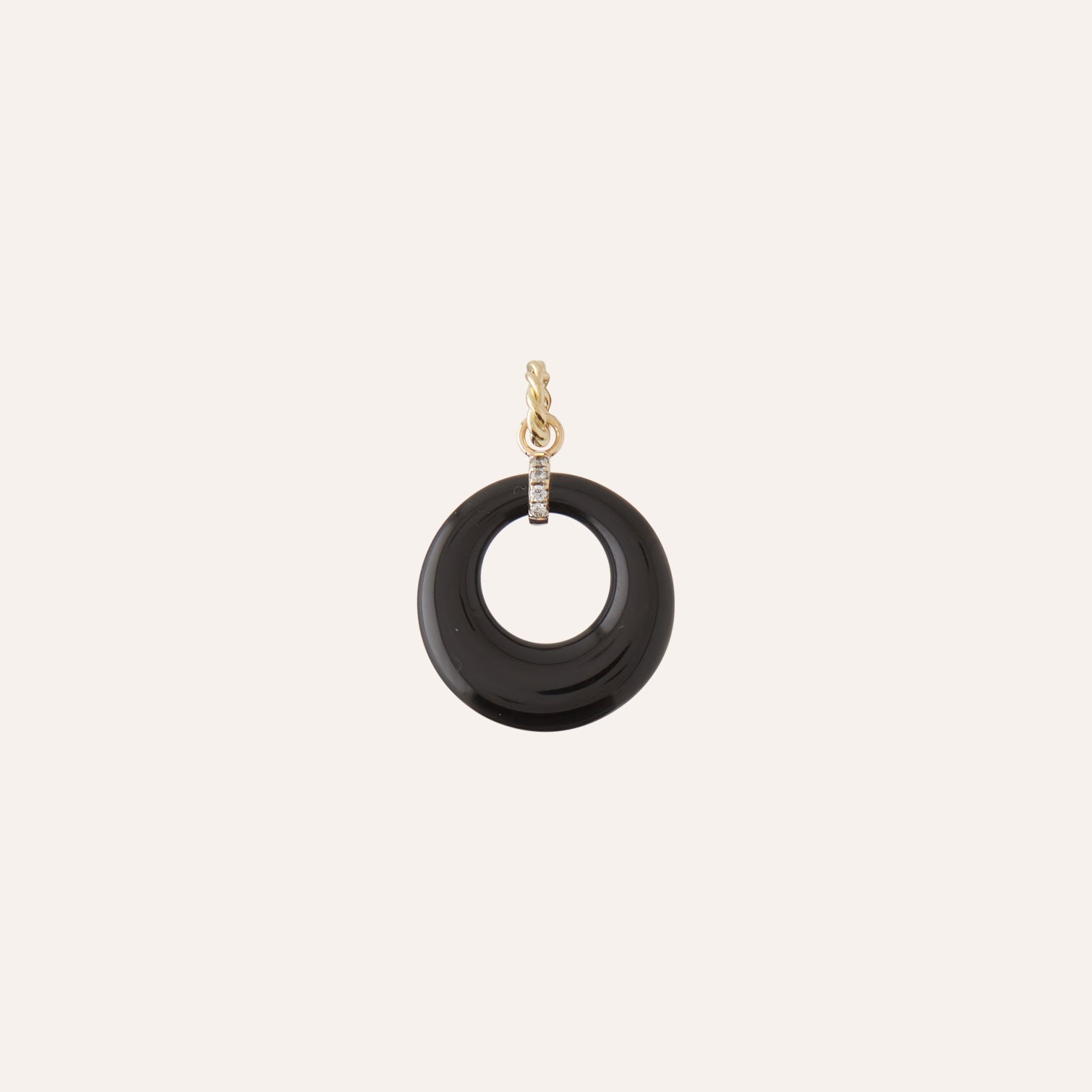 18K Black Onyx Diamond Deco Charm