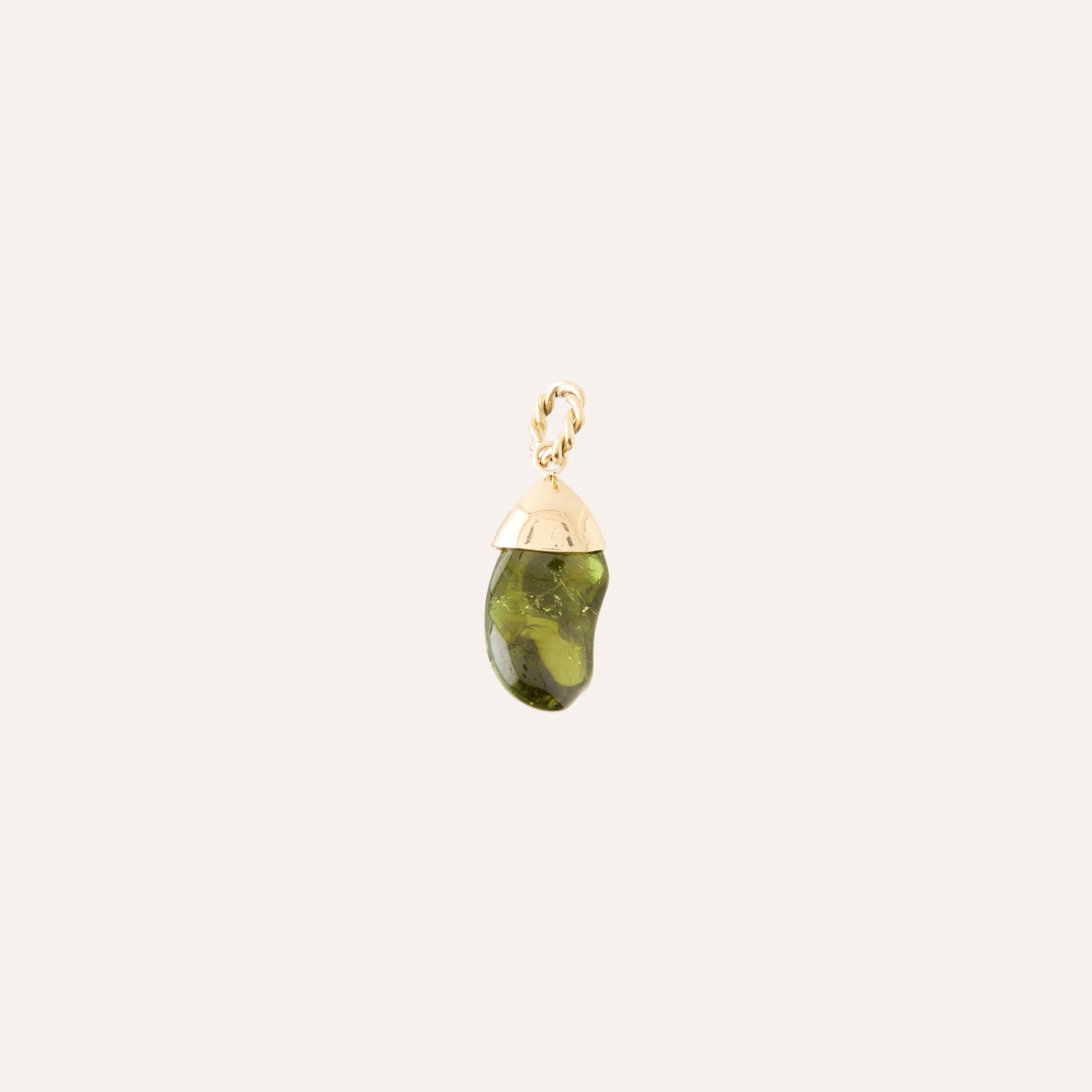 18K Green Tourmaline Irregular Charm