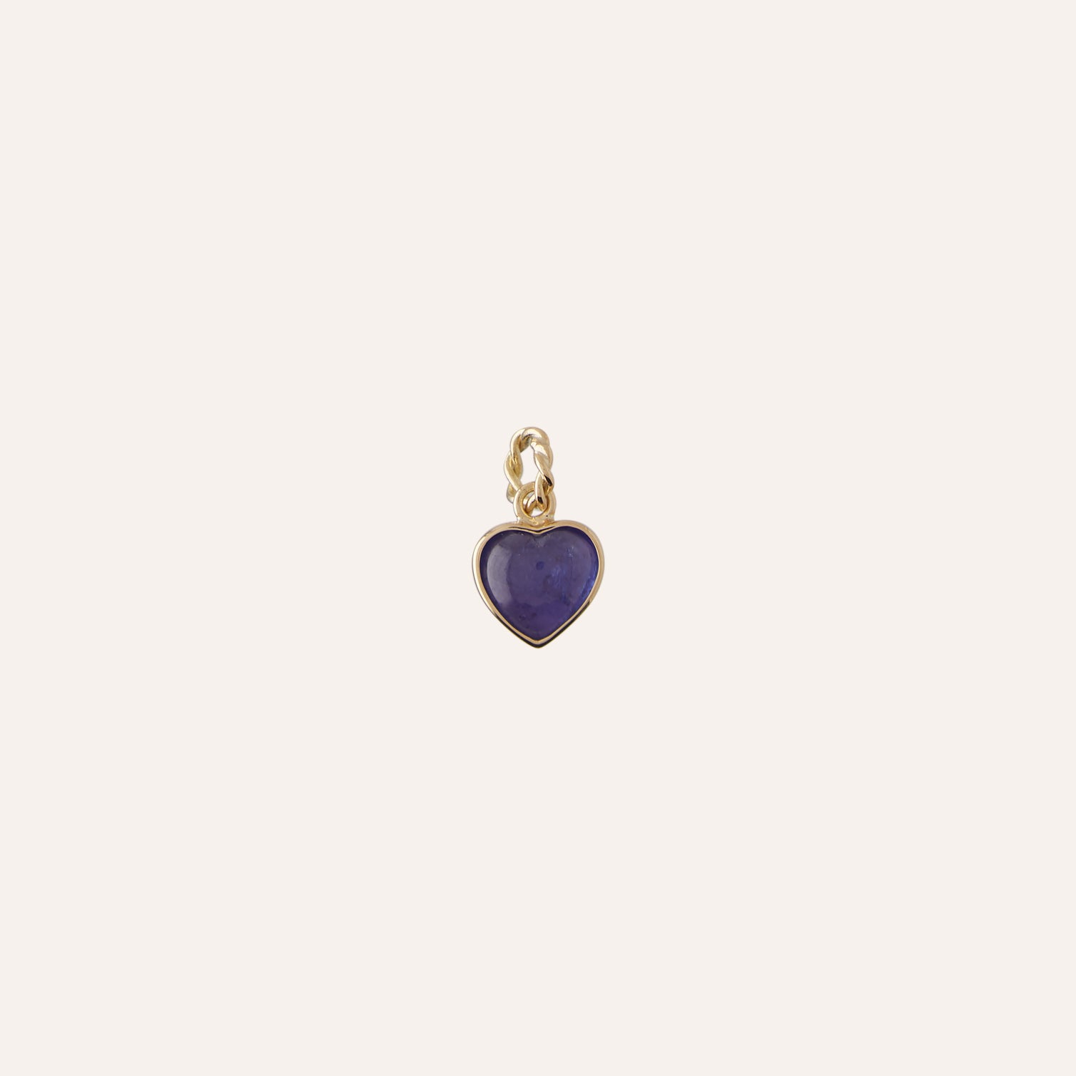 18K Tanzanite Heart Cabochon Charm