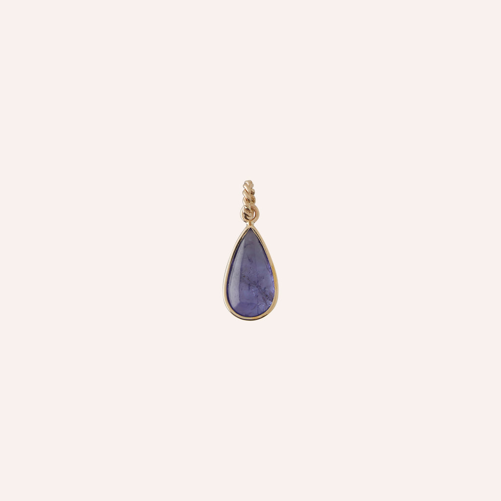 18K Blue Tanzanite Teardrop Charm