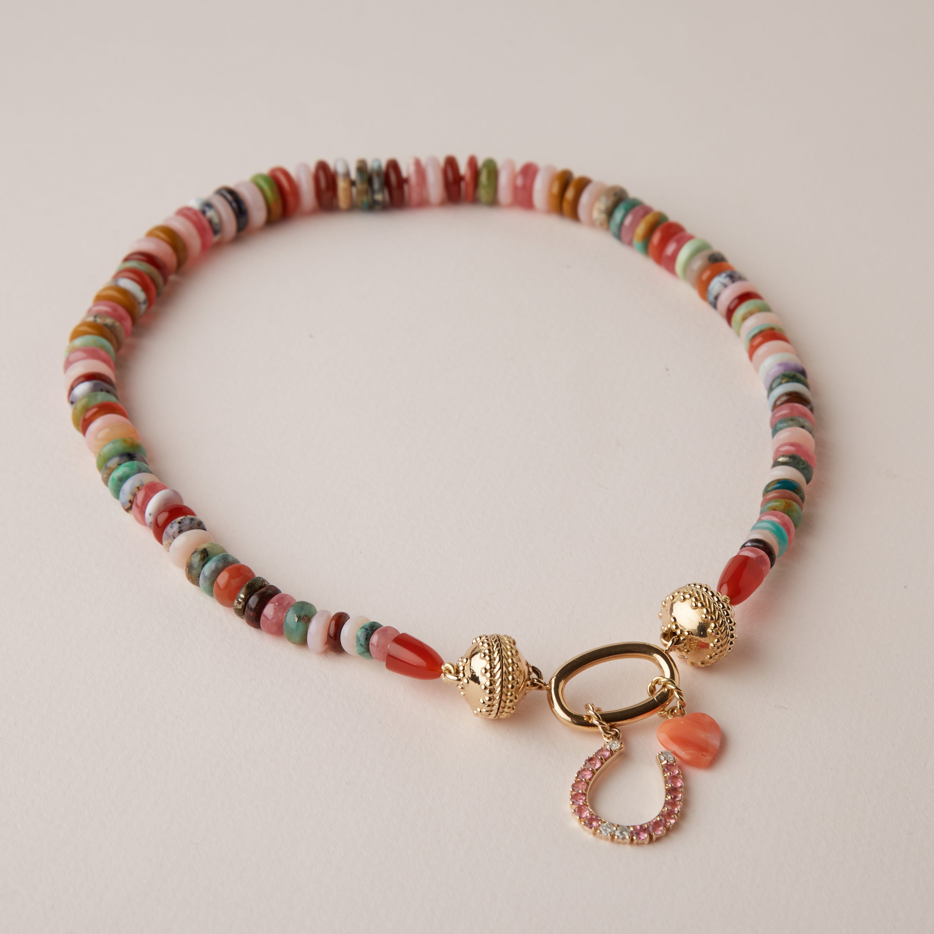 18K Peach Coral Petite Heart Charm