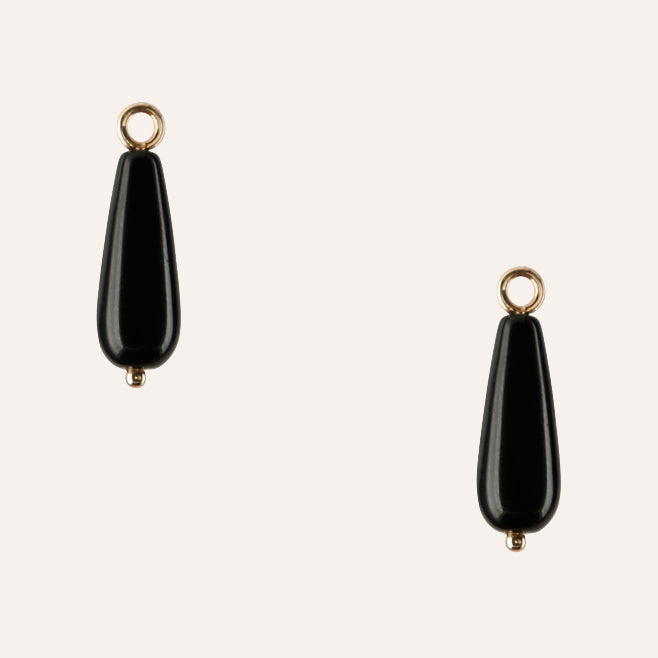 Black Onyx 16mm Teardrop Earring Drops