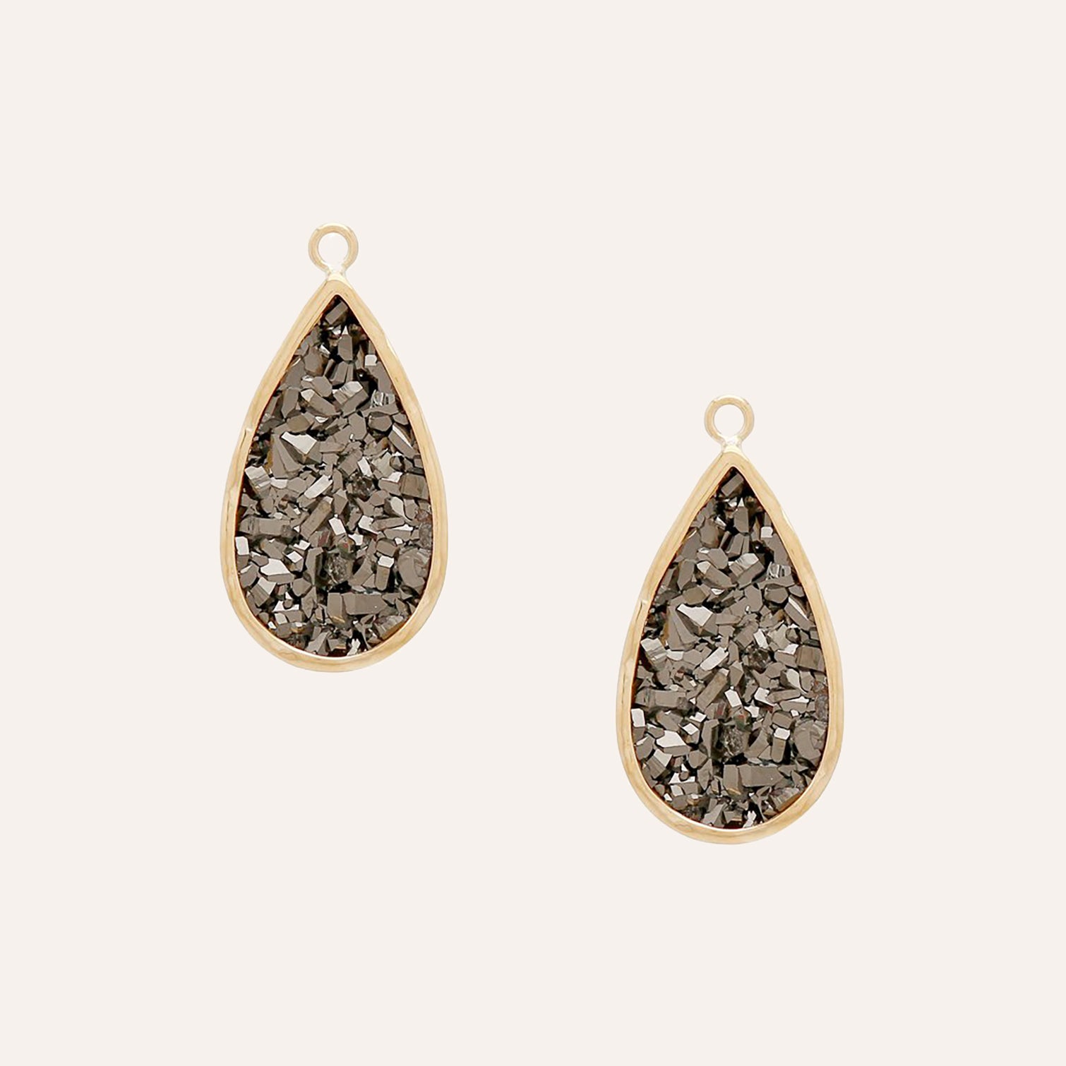 18K Large Vaporized Druzy Earring Drops