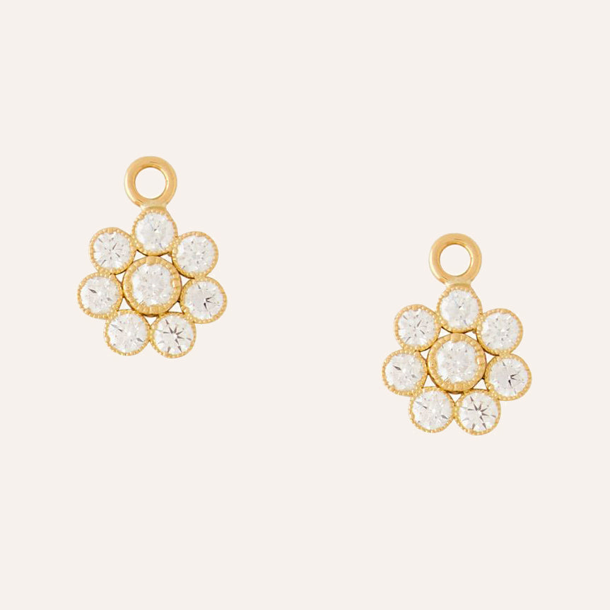 18K Yellow Gold Mini Blossom Earring Drops