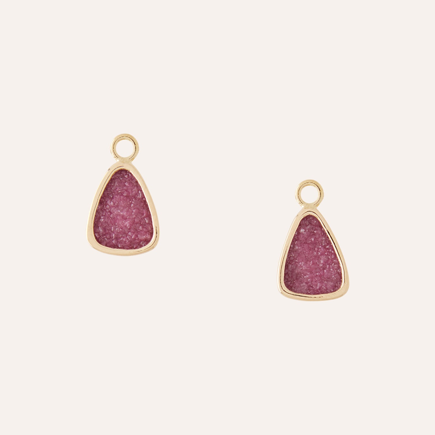 Small Pink Cobaltoan Calcite Druzy Earring Drops