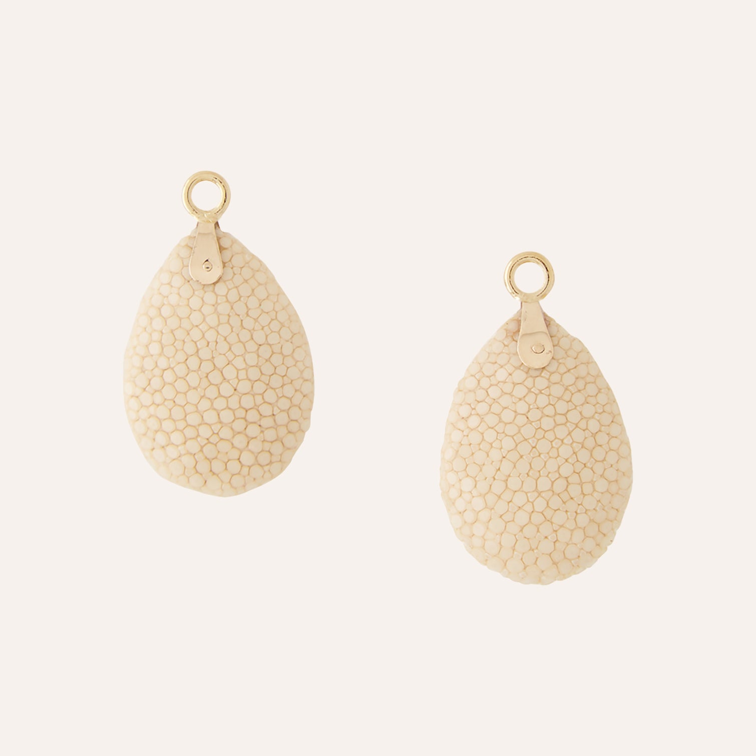 Mini White Coffee Stingray Earring Drops