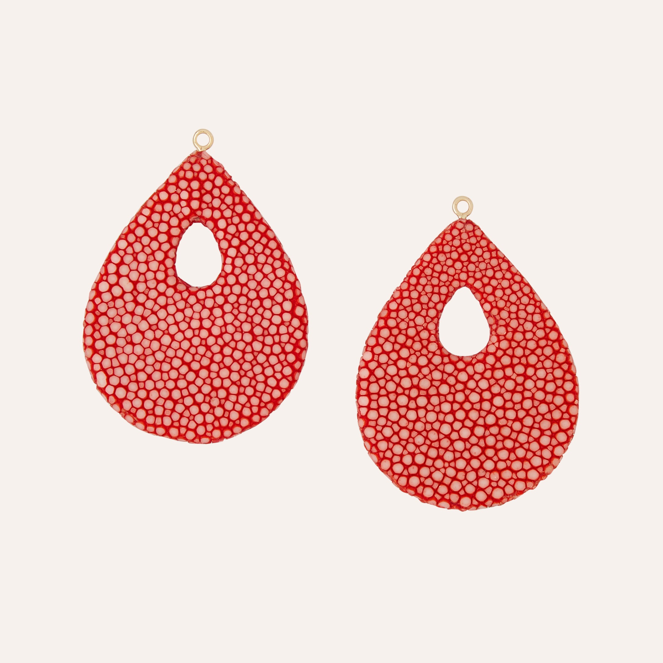 Small Chili Red Stingray Earring Drops