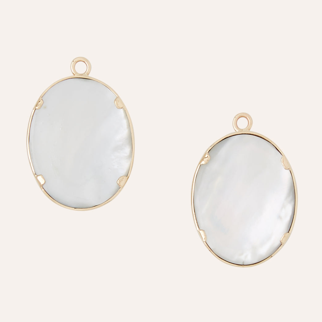 Platinum Druzy Oval Cut-Out Earring Drops