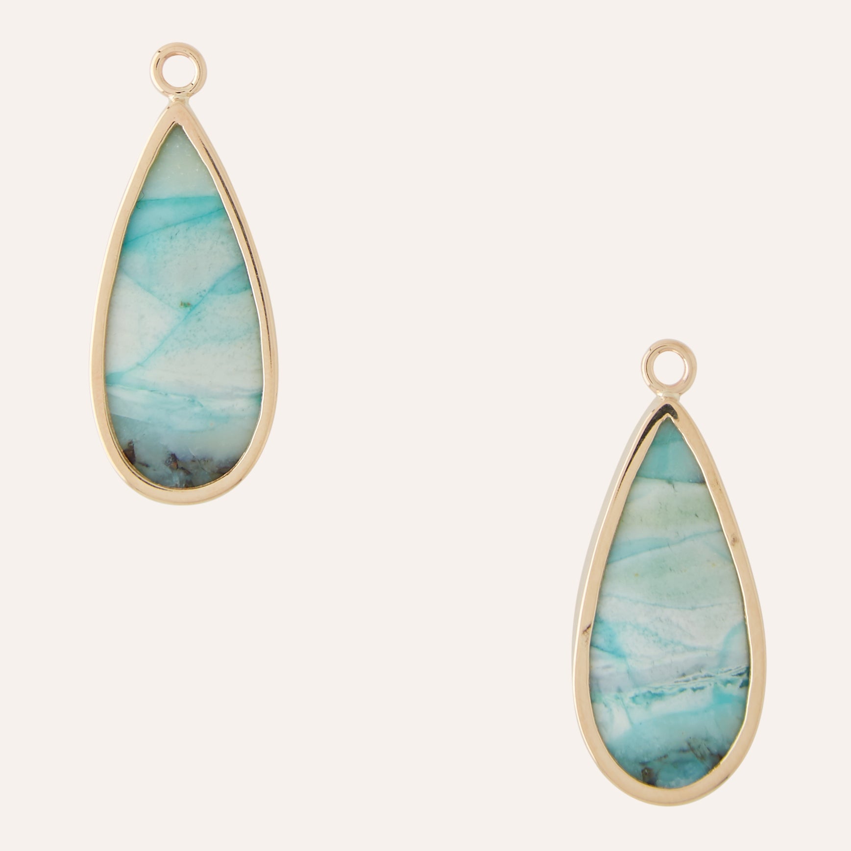 Blue Opal Fossil Teardrop Earring Drops