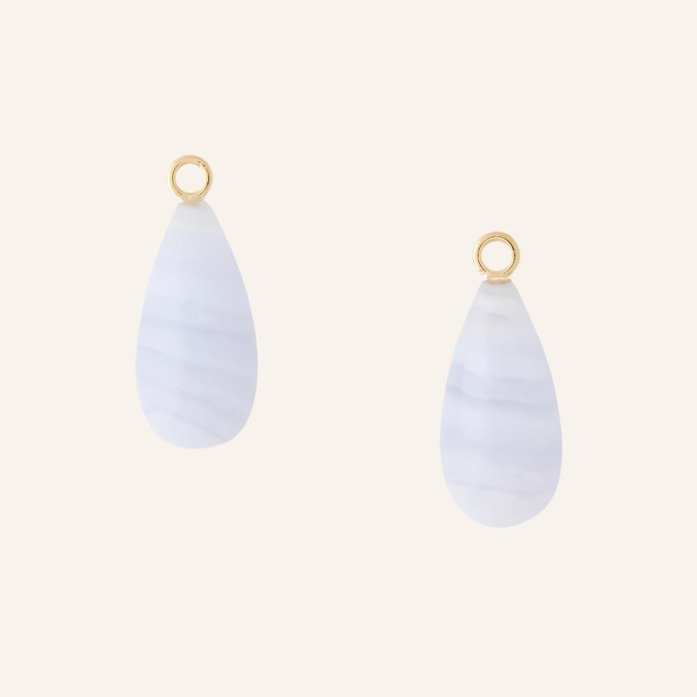 Blue Lace Agate 20mm Earring Drops