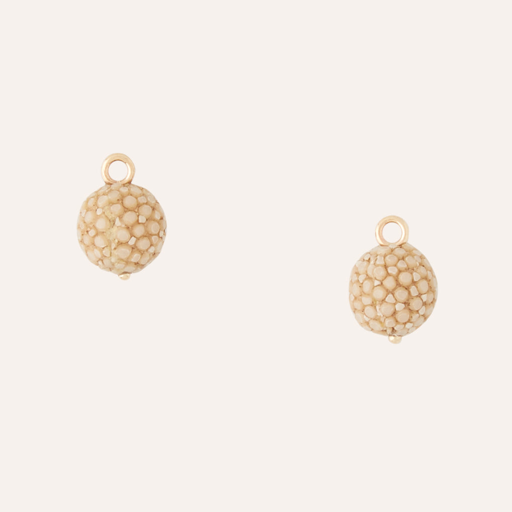 Victoire White Coffee Stingray 10mm Earring Drops