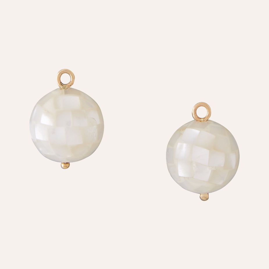 Victoire White Mosaic 14mm Earring Drops