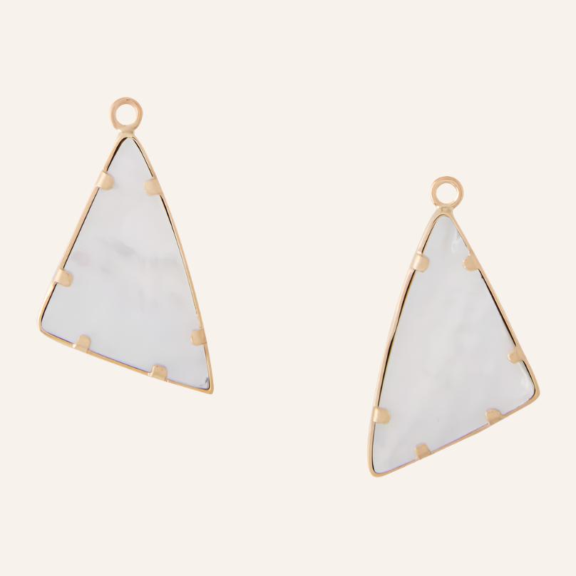 Opal Fossil Triangle Earring Drops