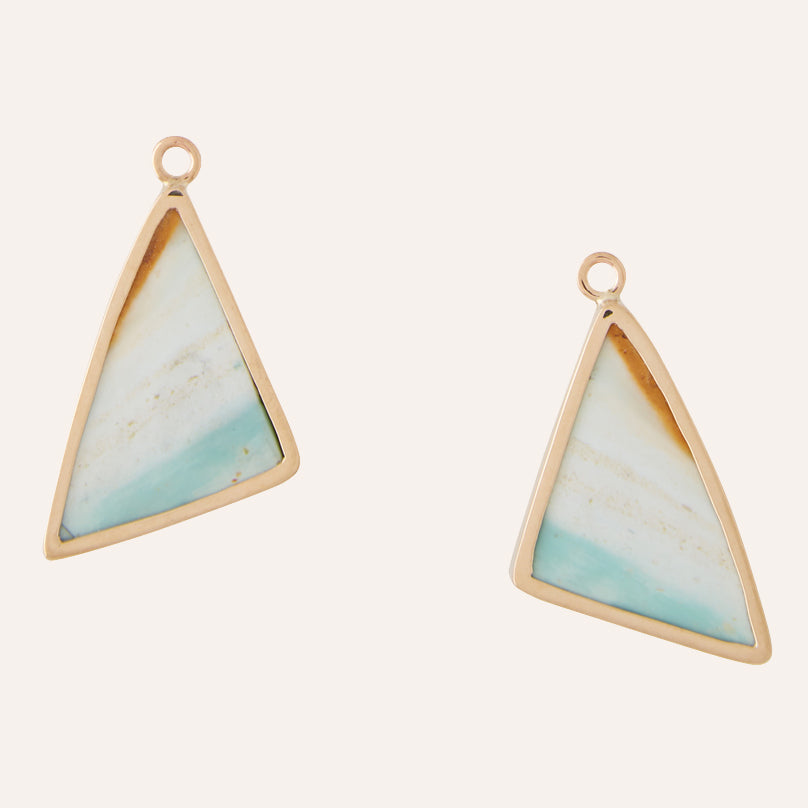 Opal Fossil Triangle Earring Drops