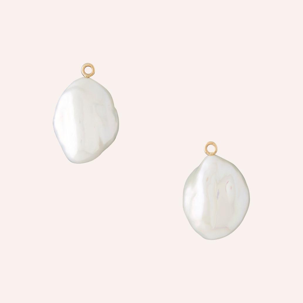 White Freshwater Baroque Pearl Earring Drops