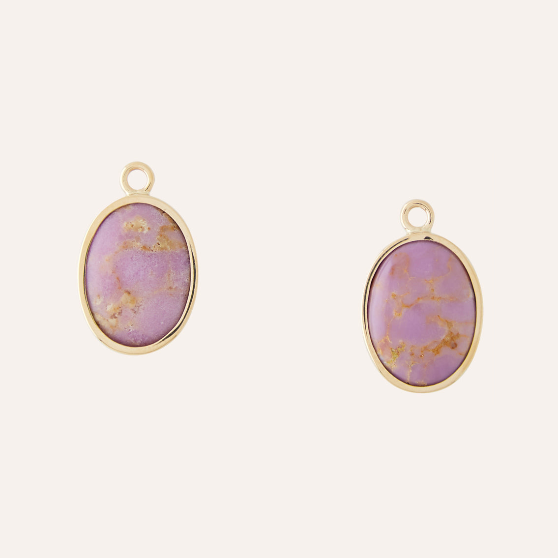 Phosphosiderite Oval Cabochon Earring Drops