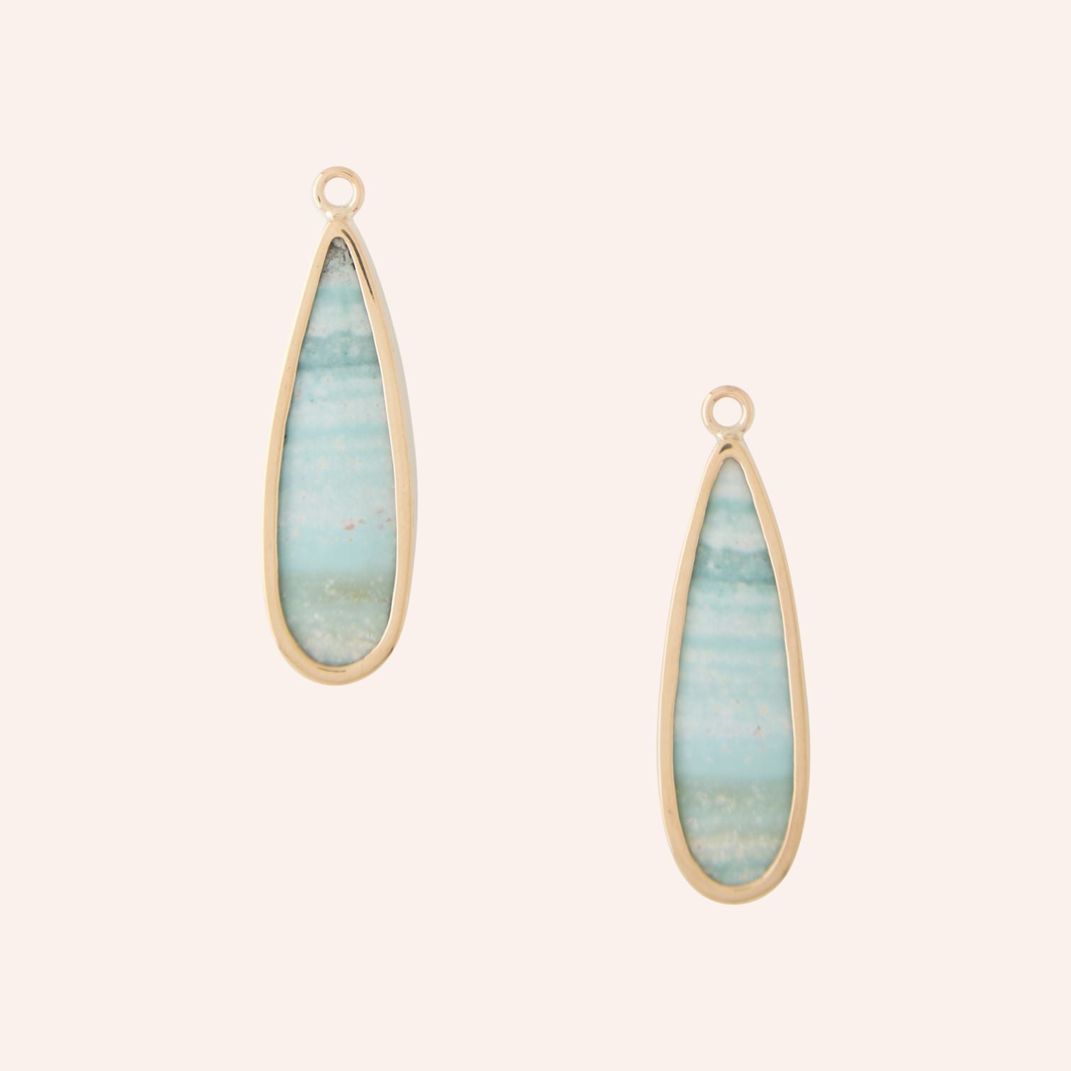 Opalized Petrified Wood Long Teardrop Earring Drops