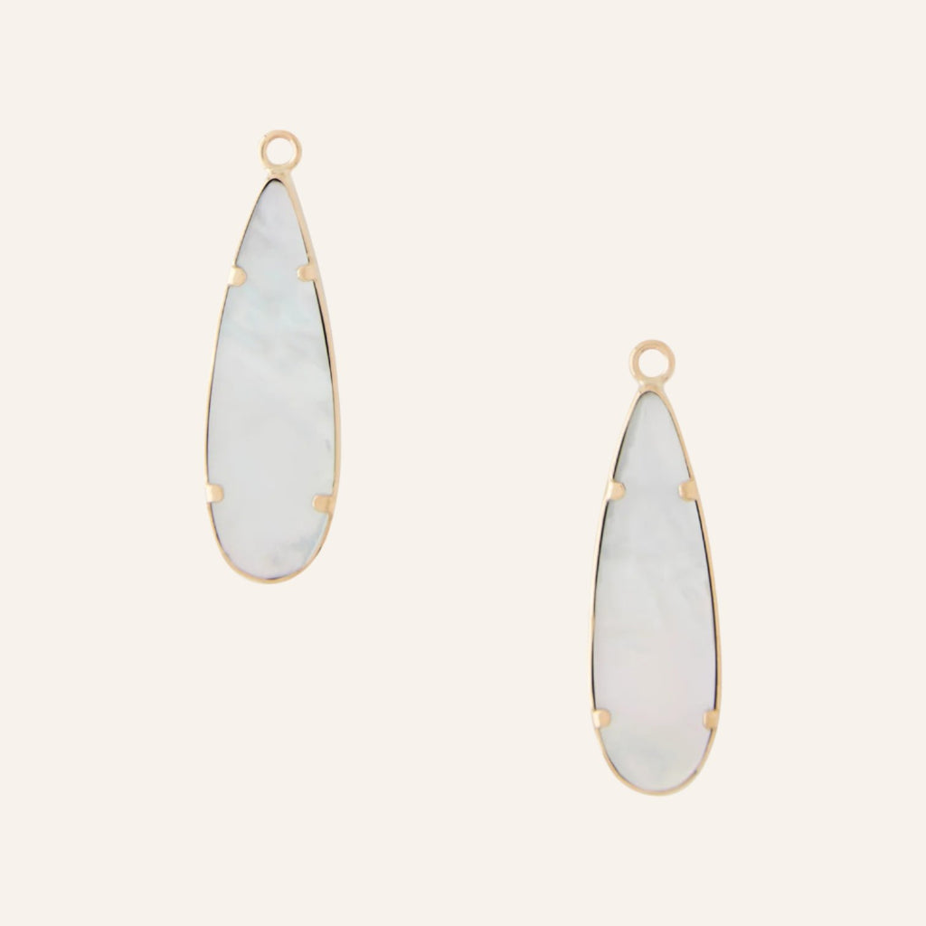 Opalized Petrified Wood Long Teardrop Earring Drops