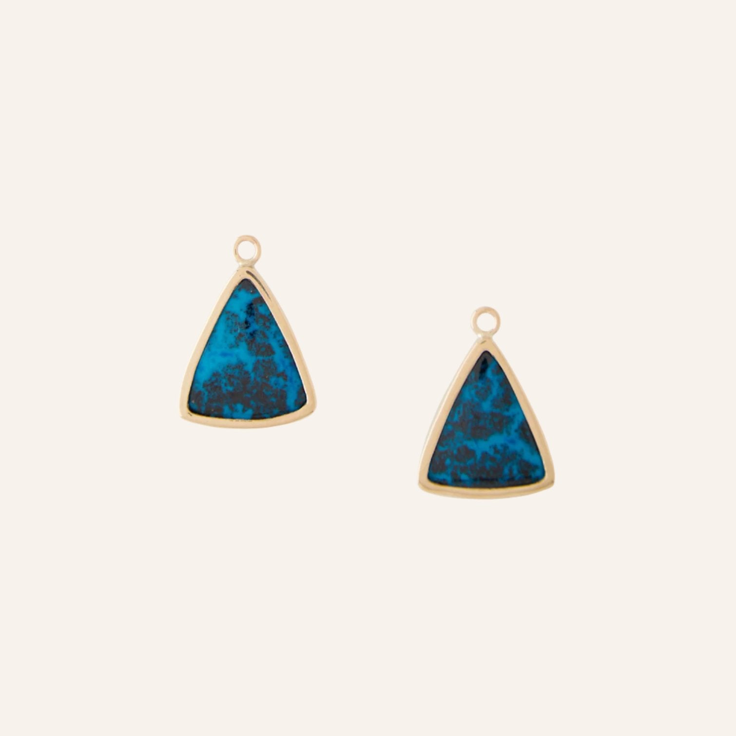 Azurite Triangle Earring Drops