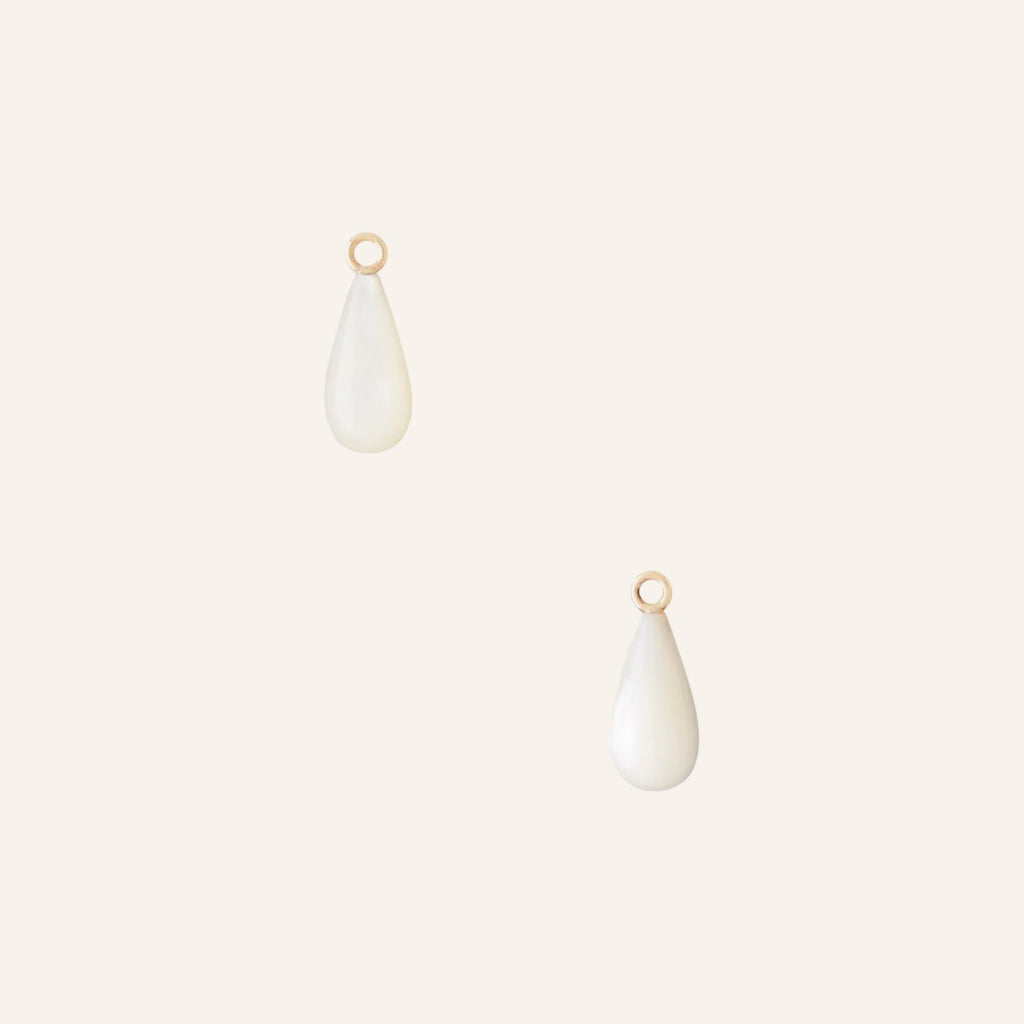 White Mother of Pearl Teardrop Earring Drops