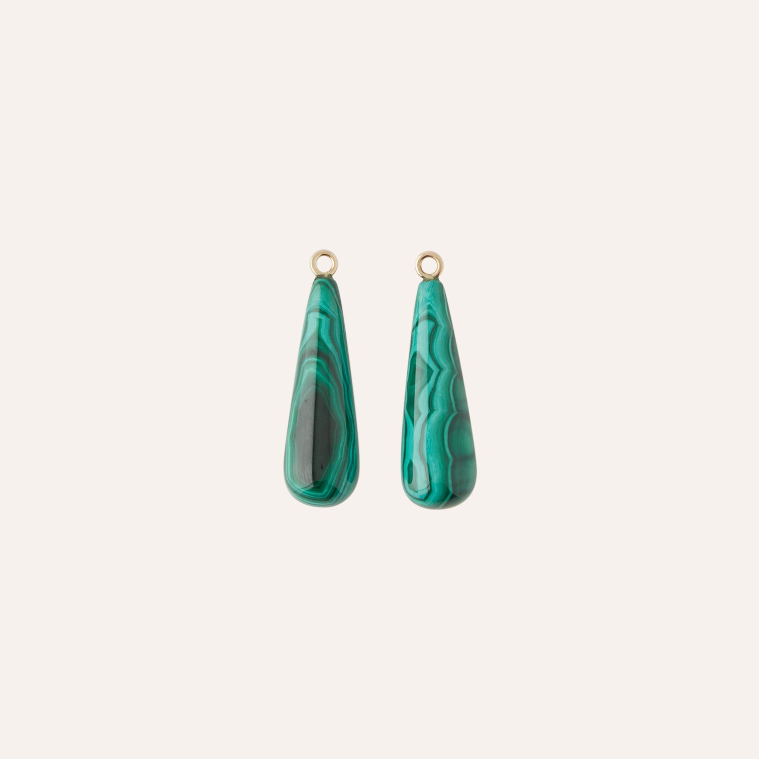 14K Large Malachite Teadrop Earring Drops