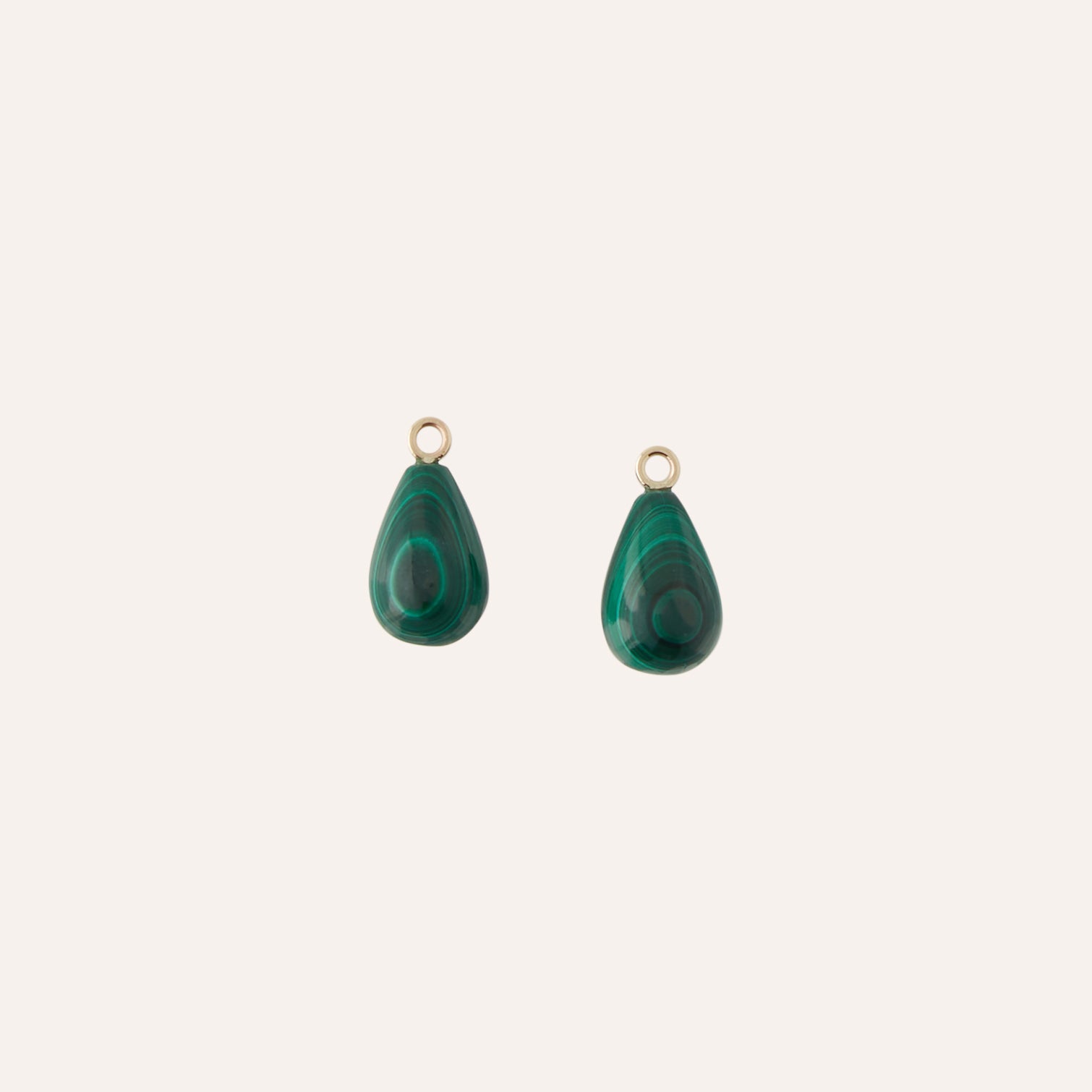 14K Small Malachite Teadrop Earring Drops