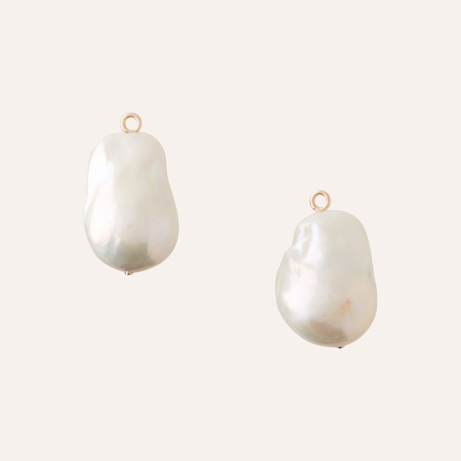 White Freshwater Biwa Baroque Pearl Drops