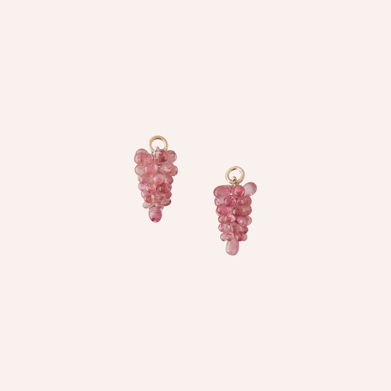 14K Pink Tourmaline Grape Bunch Drops