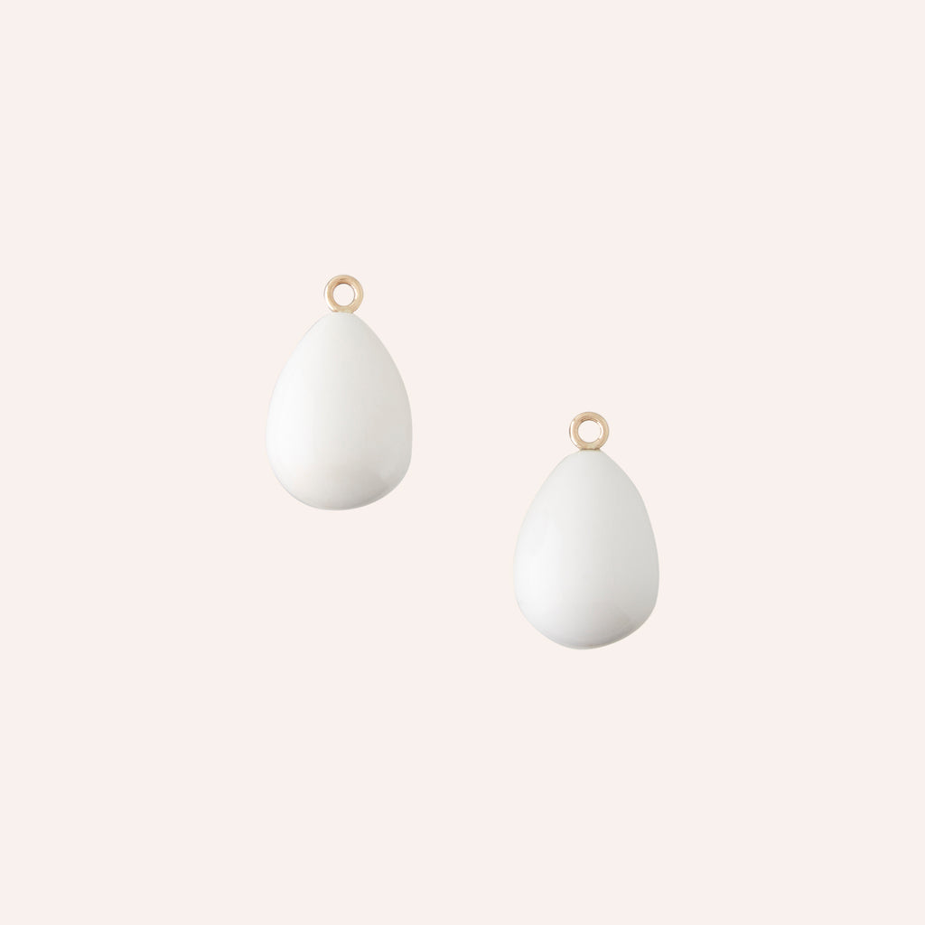 14K White Cocolon Opal Drops