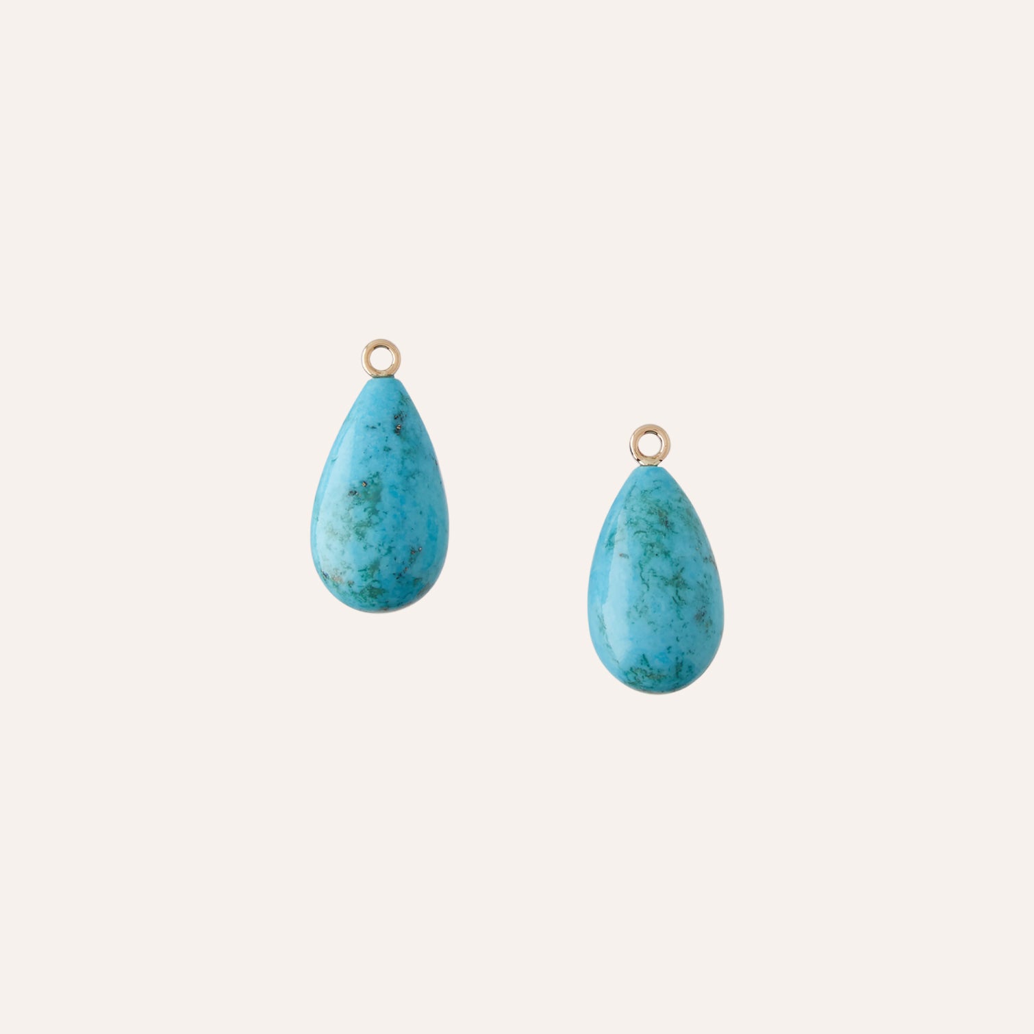 14K Sleeping Beauty Turquoise Small Teardrop Drops