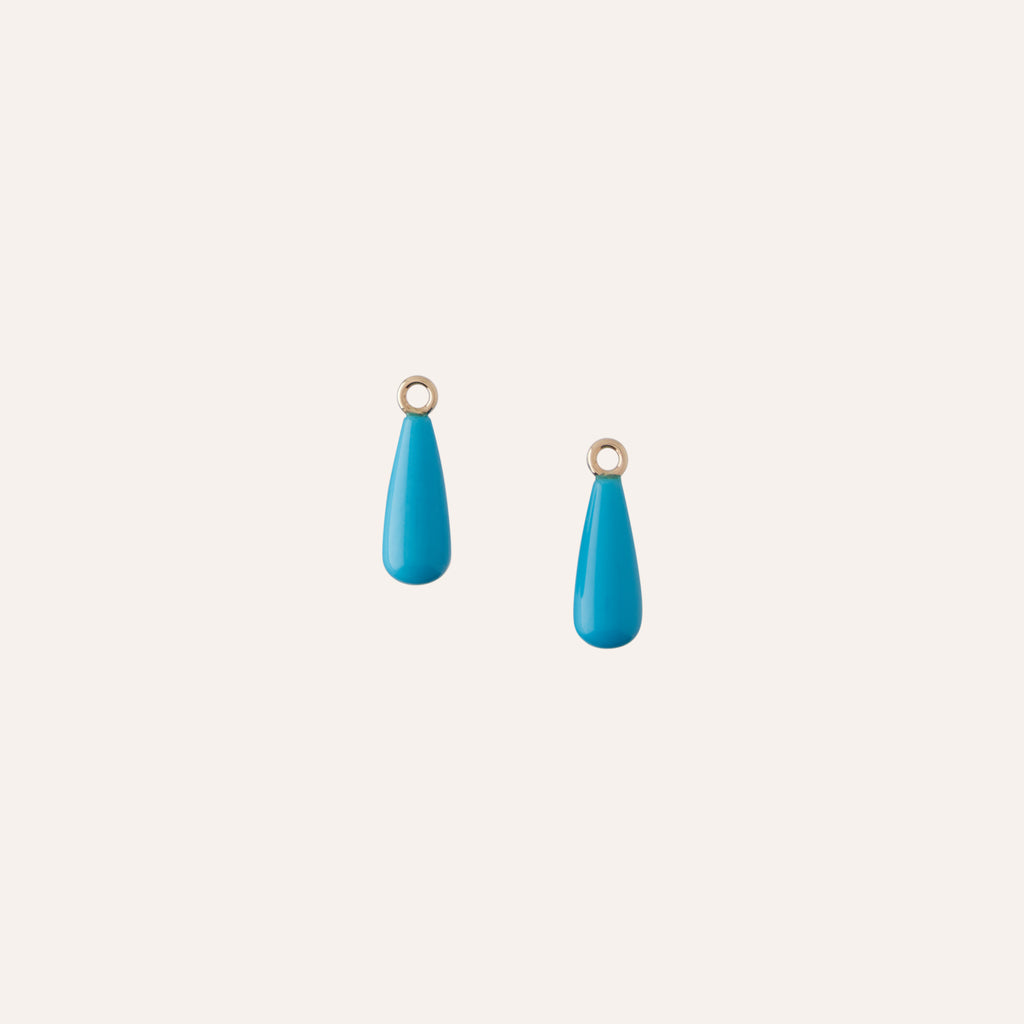 14K Kingman Turquoise Teardrop Drops