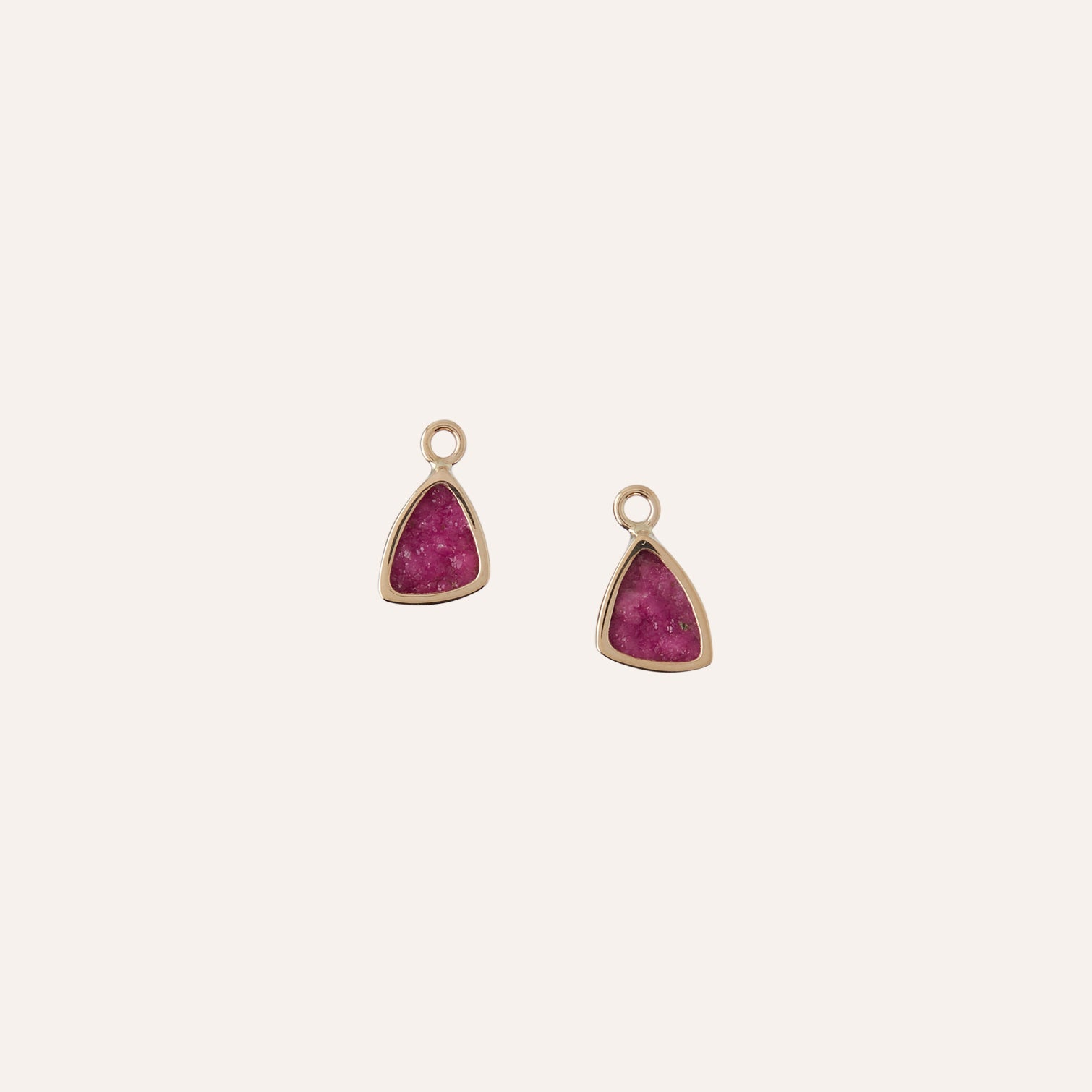14K Pink Cobaltian Druzy Triangular Drops