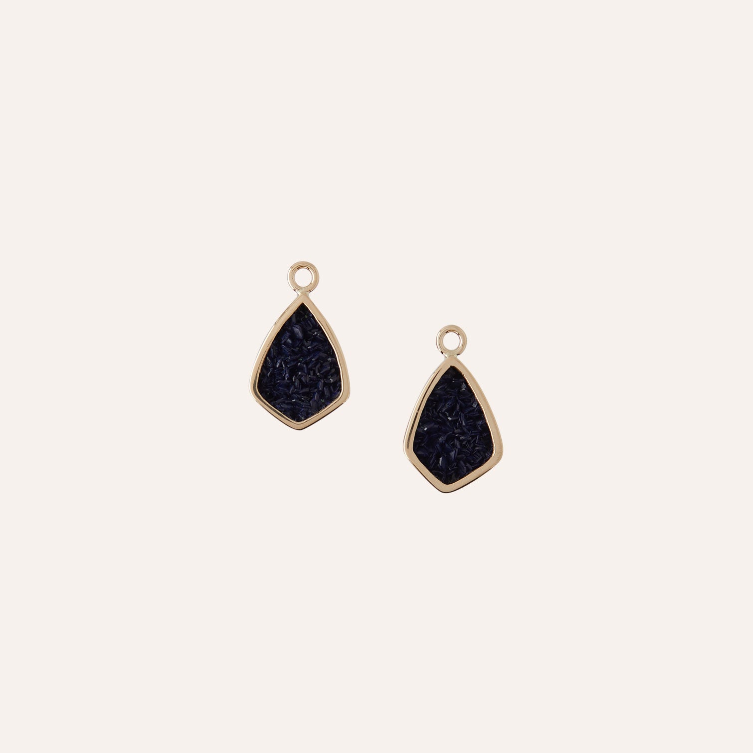 14K Blue Azurite Druzy Teardrop Drops