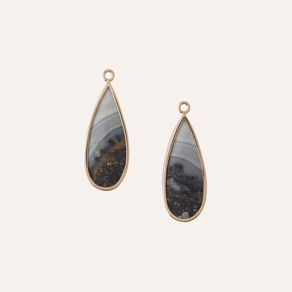 14K Malageno Jasper Long Teardrop Drops