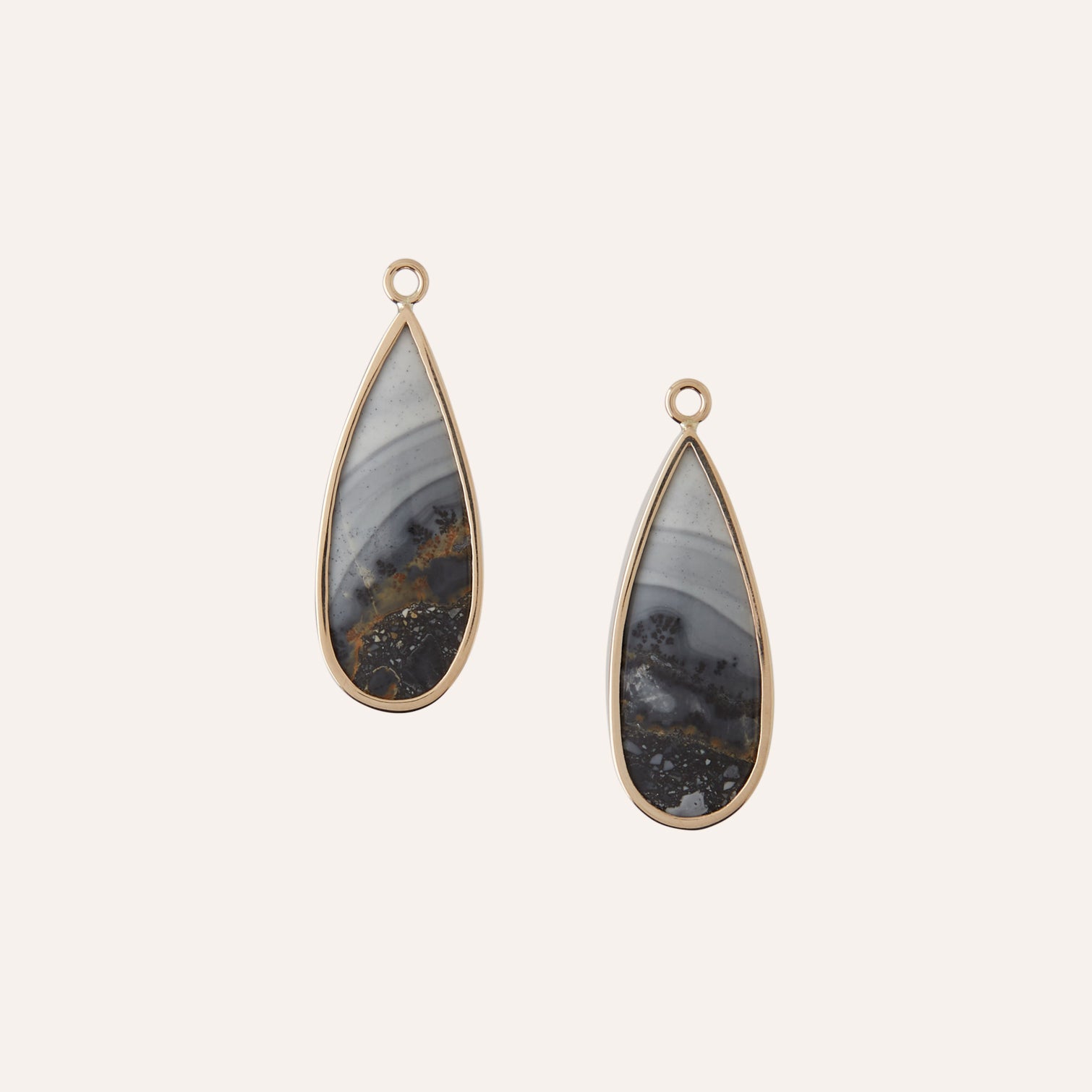 14K Malageno Jasper Long Teardrop Drops