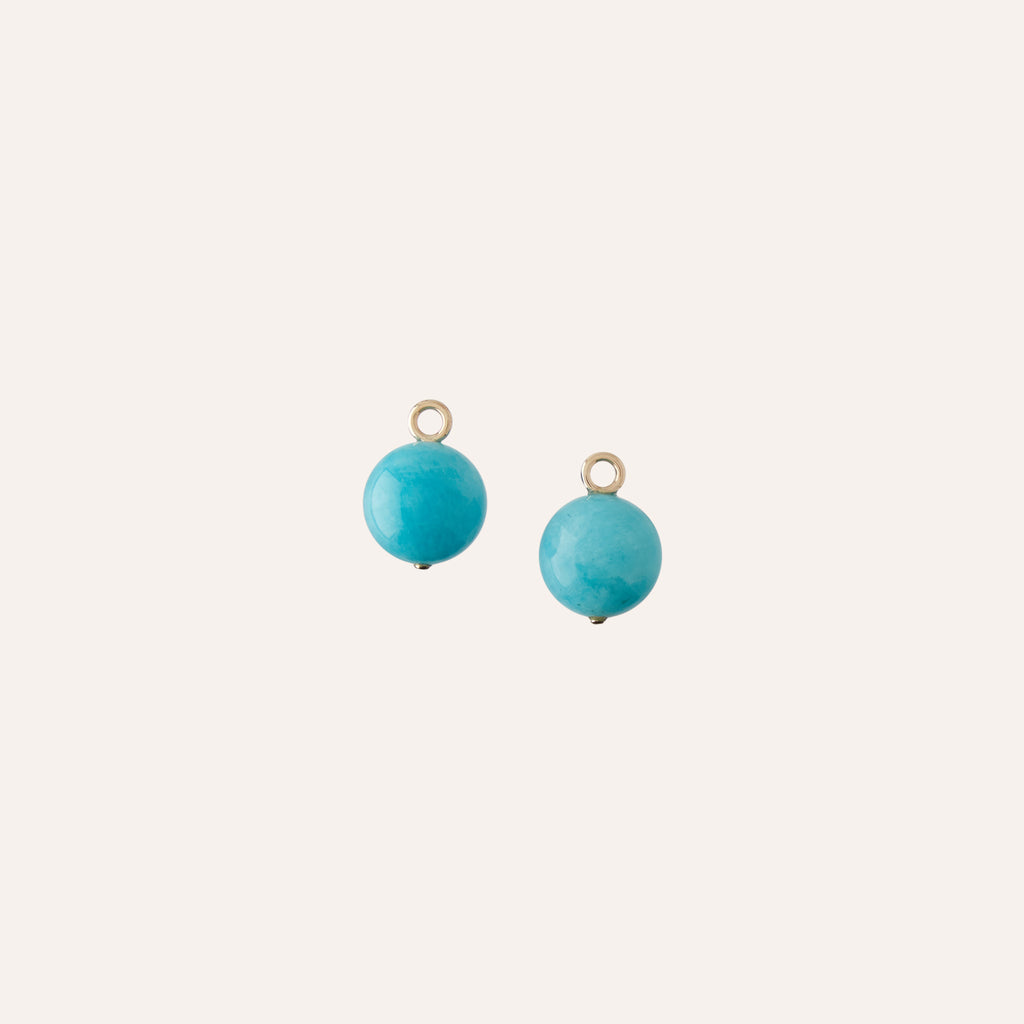 14K Blue Amazonite 10mm Victoire Drops