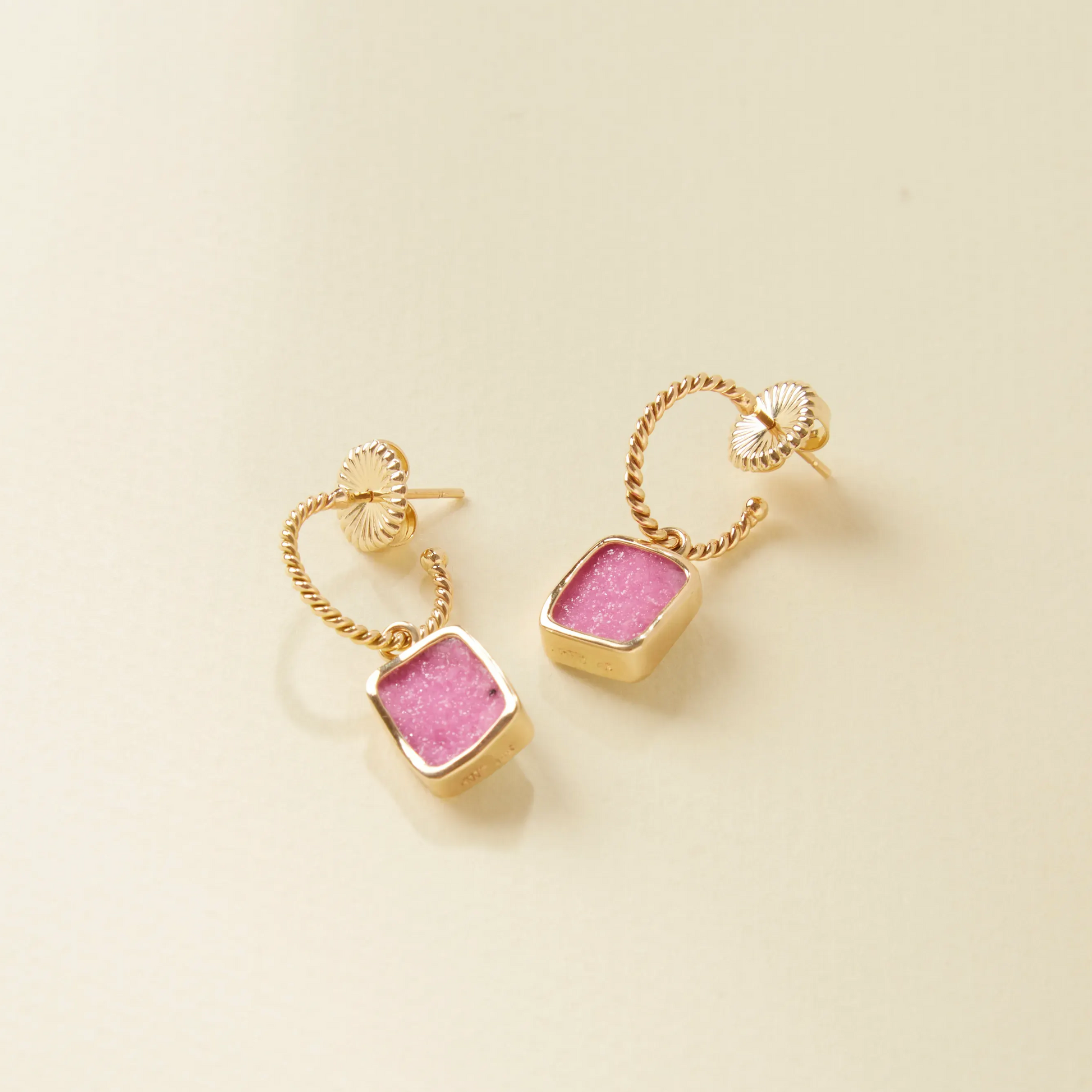14K Pink Cobaltian Calcite Druzy Drops