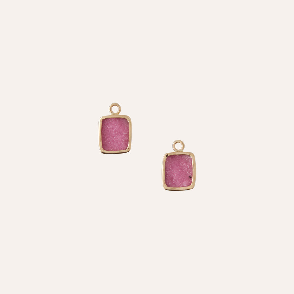 14K Pink Cobaltian Calcite Druzy Drops