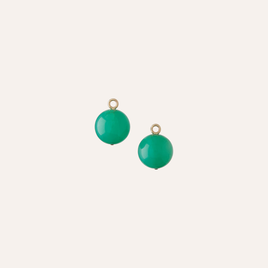 14K Victoire 12mm Green Chrysoprase Drops