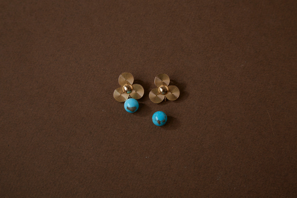 14K Victoire 11mm Blue Sleeping Beauty Turquoise Drops