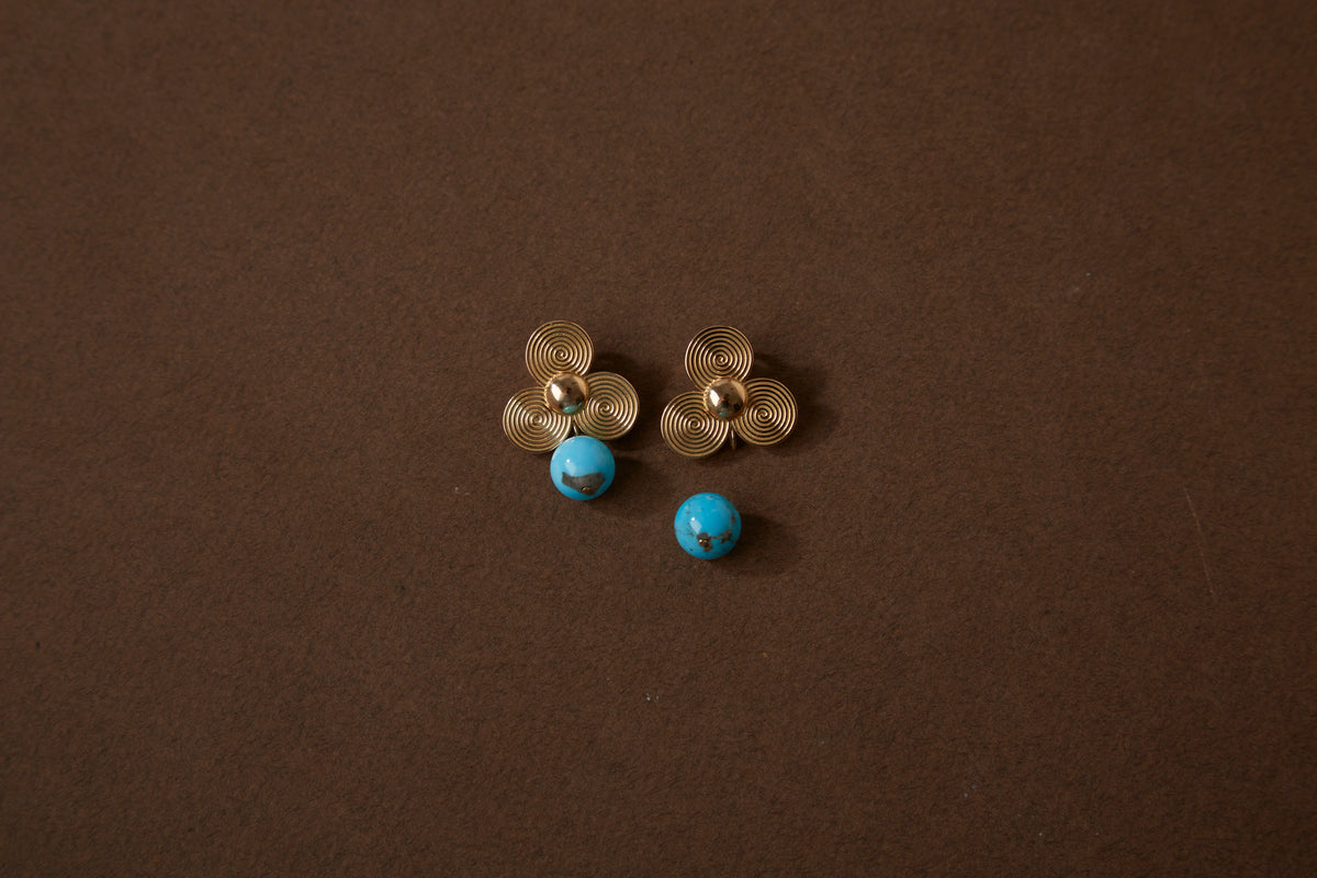 14K Victoire 11mm Blue Sleeping Beauty Turquoise Drops