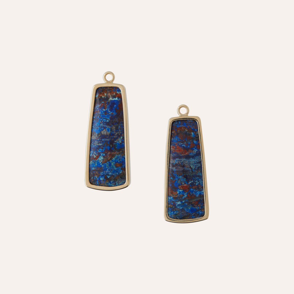 14K Bluebird Azurite Trapezoid Drops