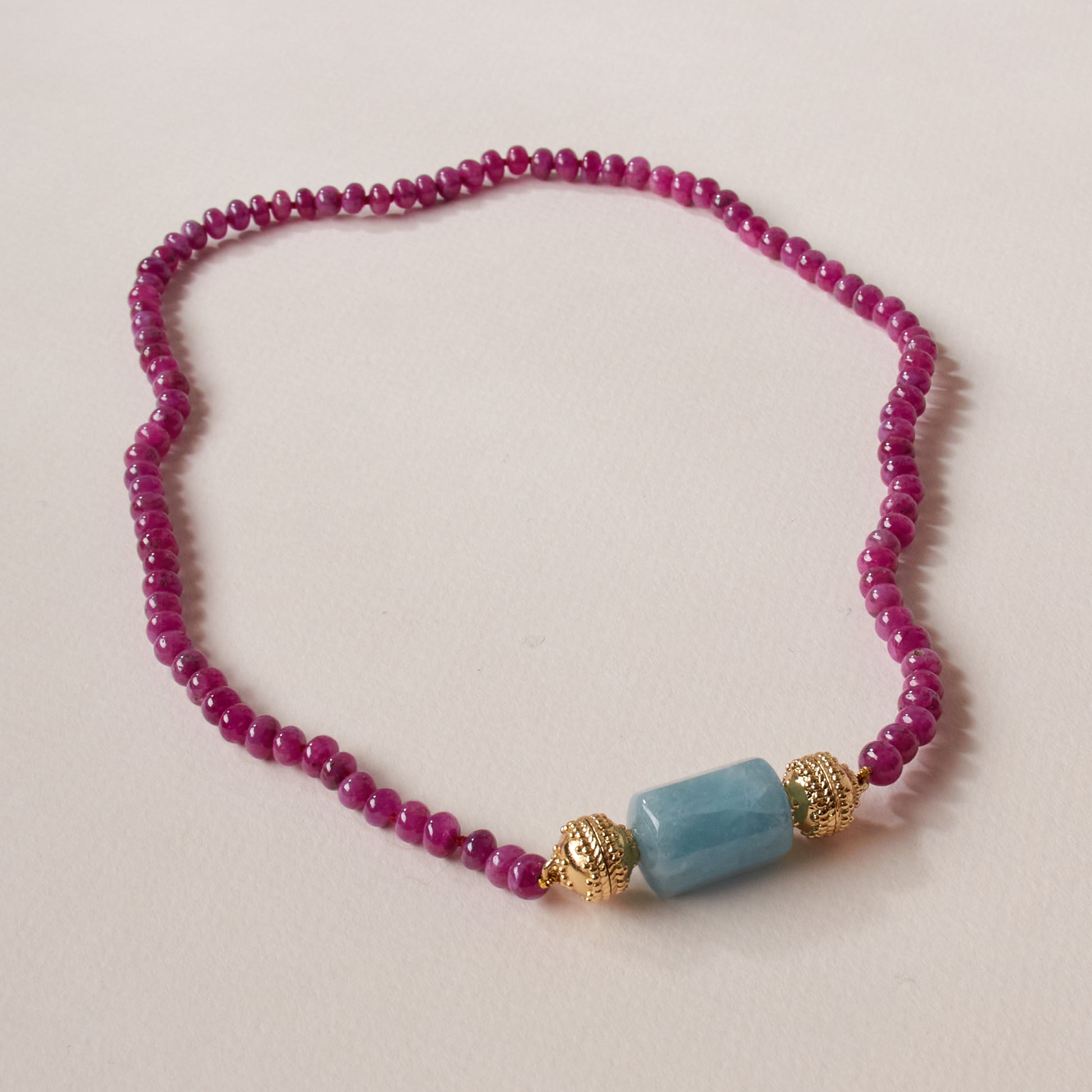 Ruby Graduated Rondelle Mini Necklace