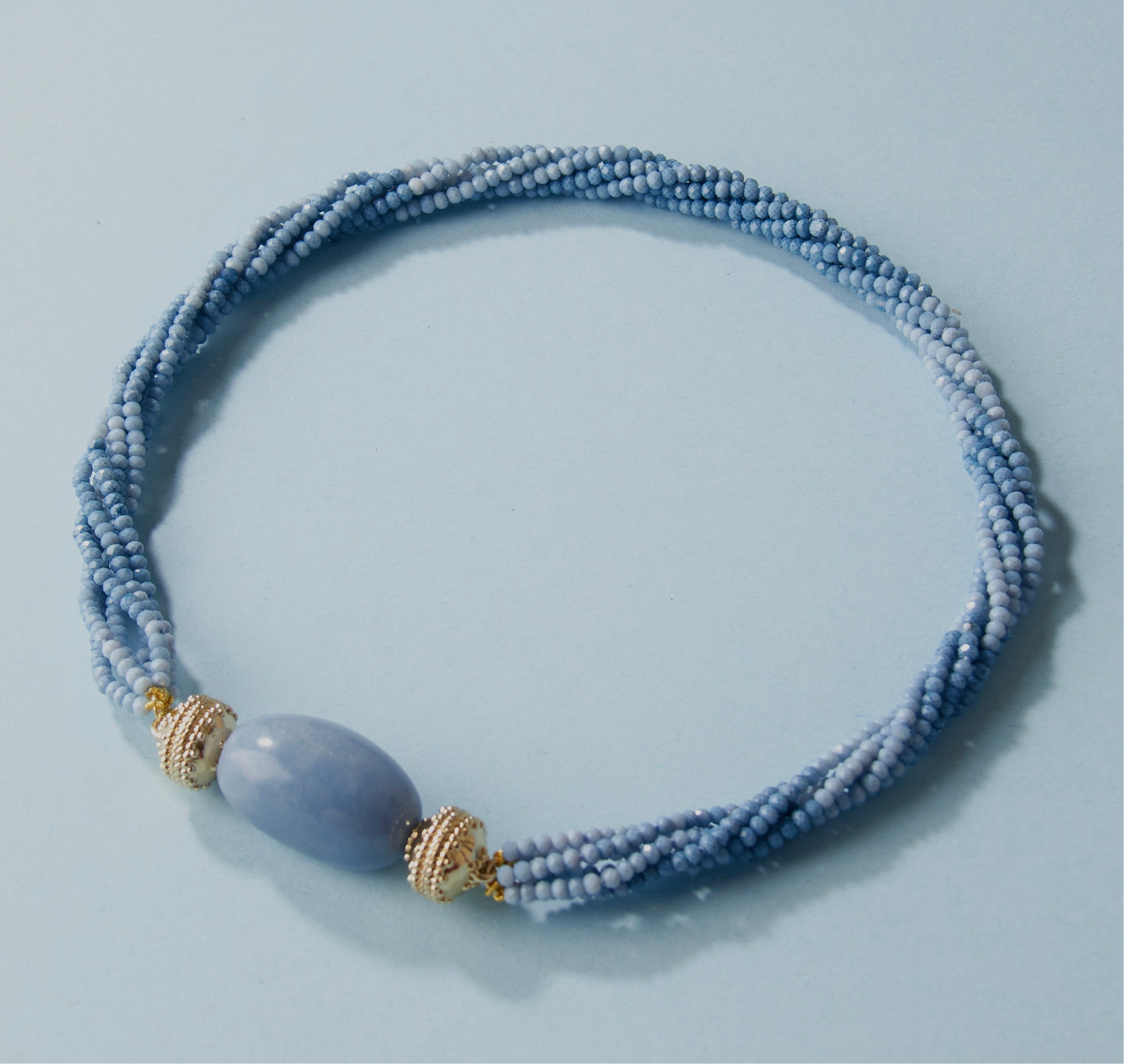 Blue Opal Multi-Strand Michel Necklace