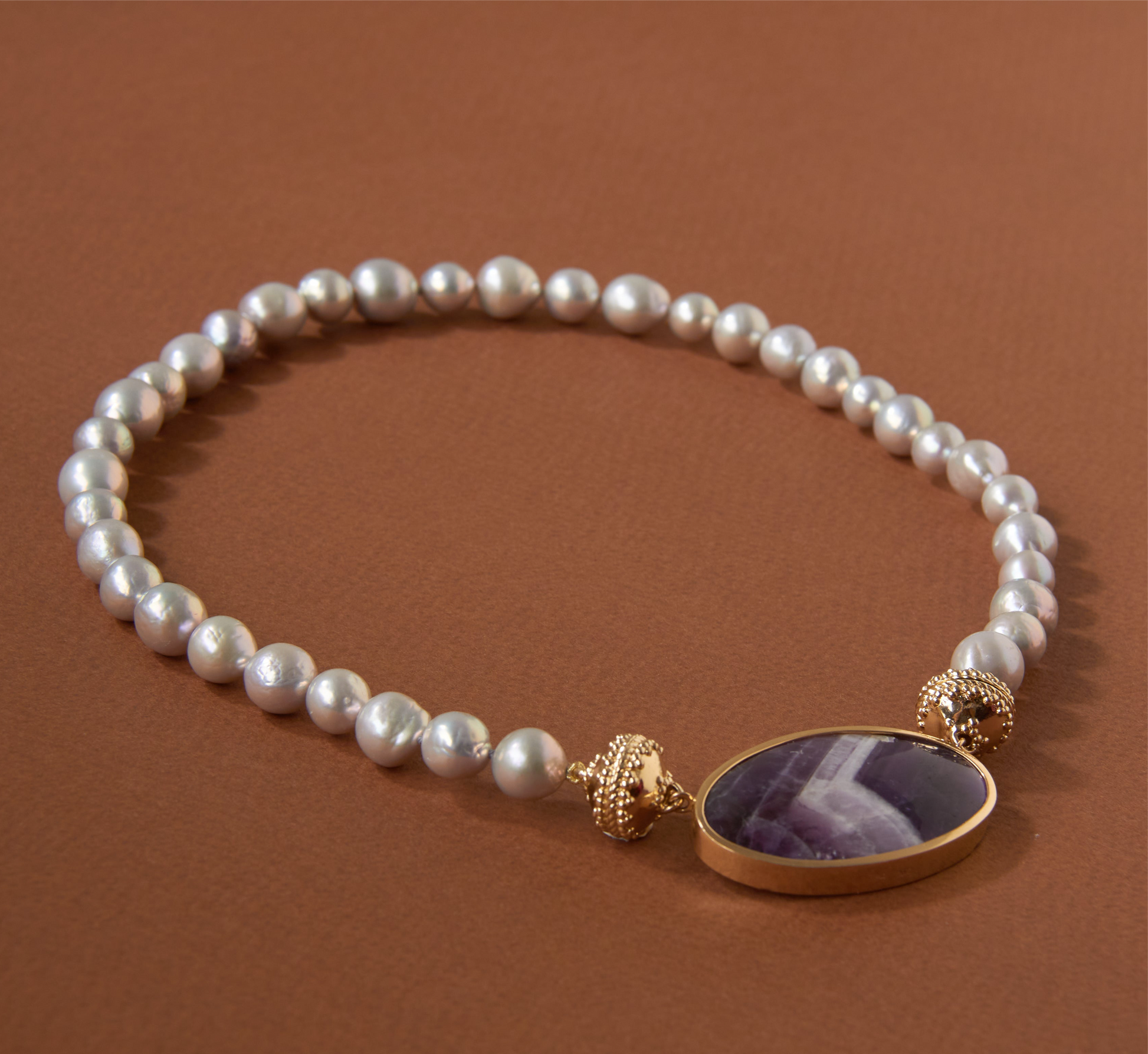 Grey Baroque Pearl Necklace